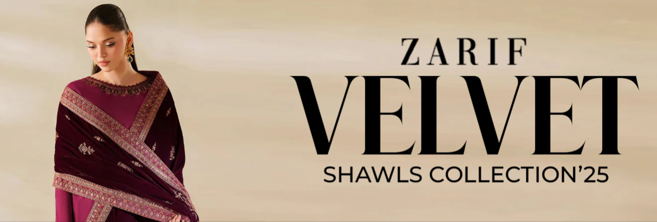 Zarif Exclusive Velvet Shawls RAW SILK