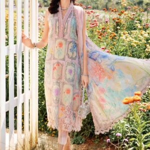 MPrints Lawn by Maria B - 11A 3 Piece Unstitched Printed Lawn Suit | MPT-2511-A Color: Pink Note: Dry Clean Only